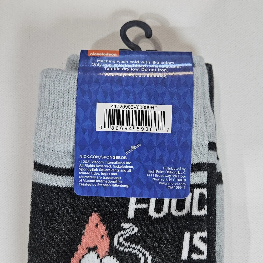 Spongebob Squarepants Crew‎ Sock 2 Pairs Hot Sauce Patrick Star Graphic